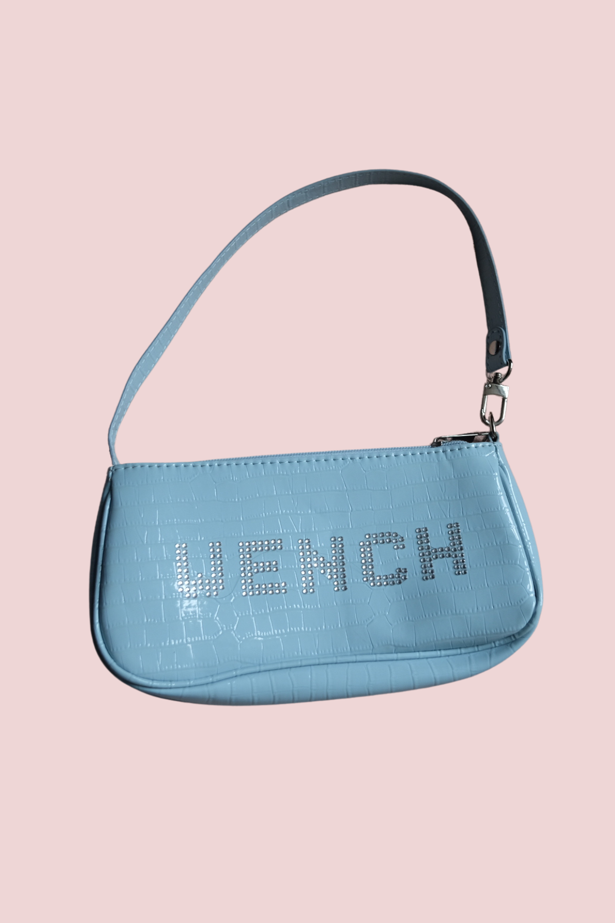 π§ββοΈβ¨ Daddy's Gurl - Resurrected Couture Baby Blue "WENCH" Rhinestone Handbag β¨π