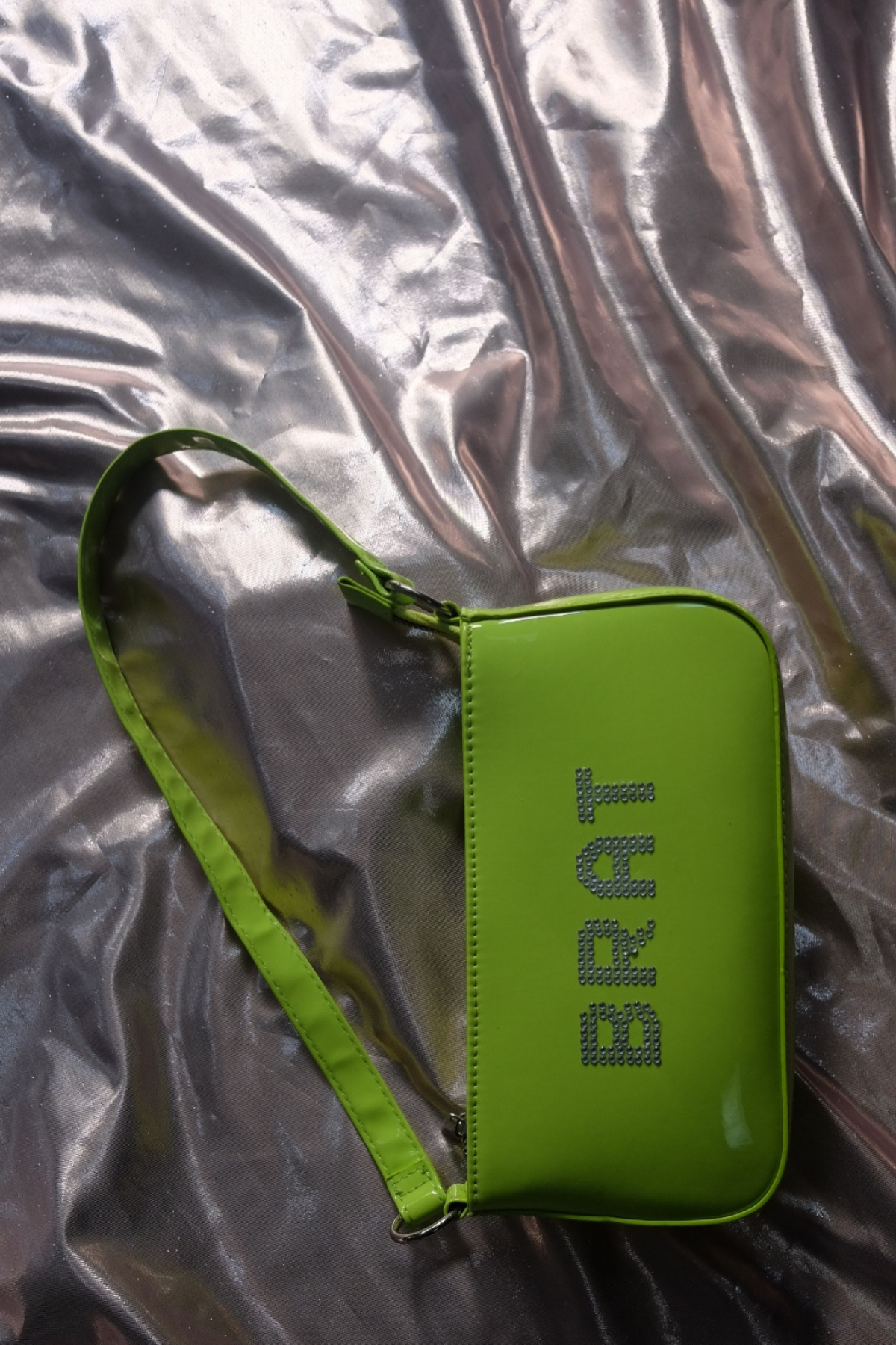 'BRAT' Upcycled Custom Rhinestone Bag