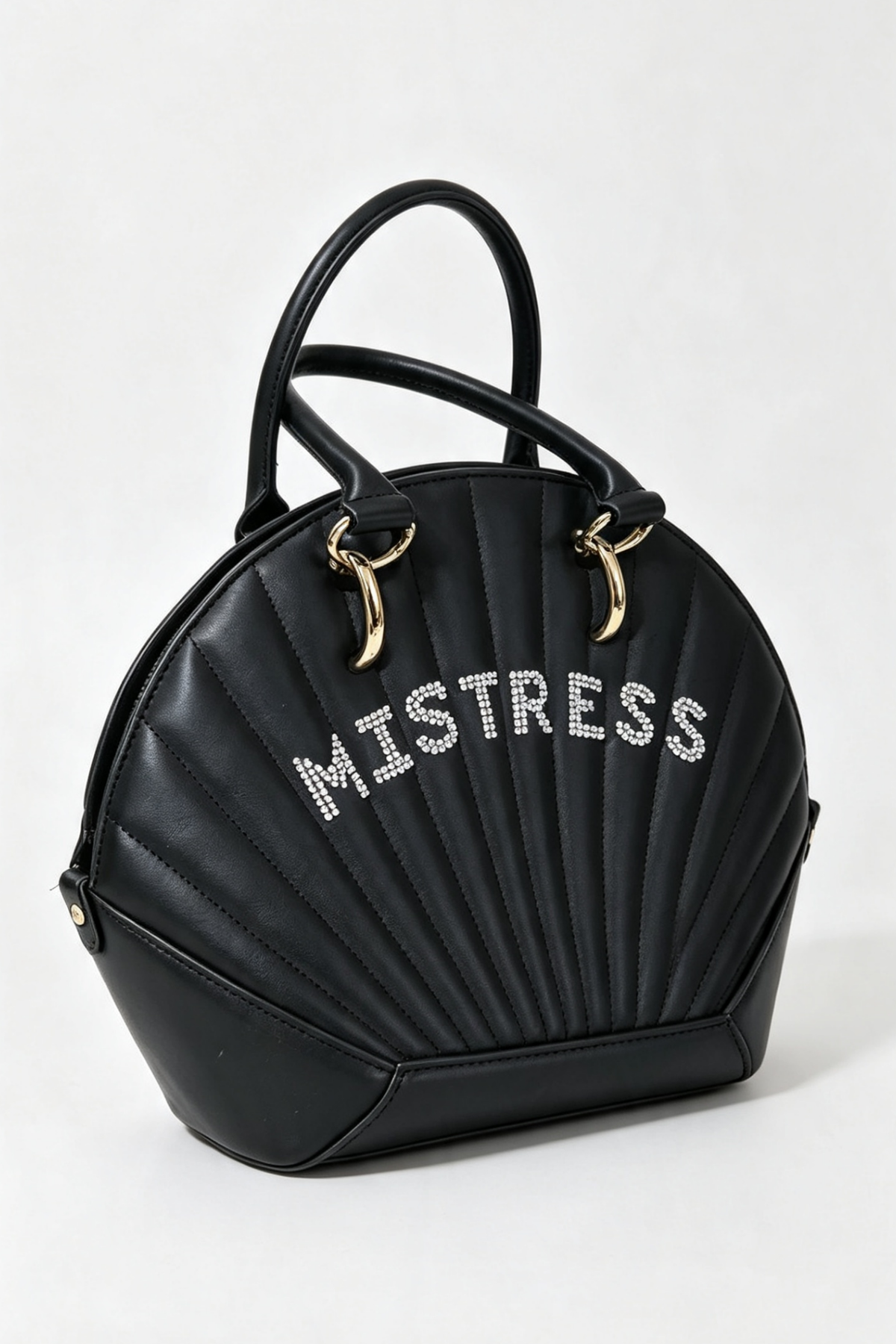 MISTRESS ๐ UPCYCLED RHINESTONE SHELL LEATHER STYLE HANDBAG