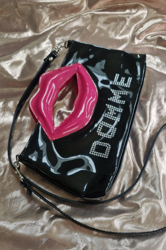 "DOMME" Upcycled Hot Pink Lips PVC Handbag