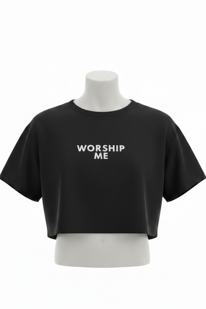 WORSHIP ME - OVERSIZED CROPPED T-SHIRT
