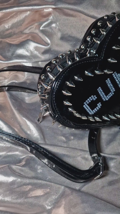 "CUNT" Upcycled Spiked PVC Backpack Limited