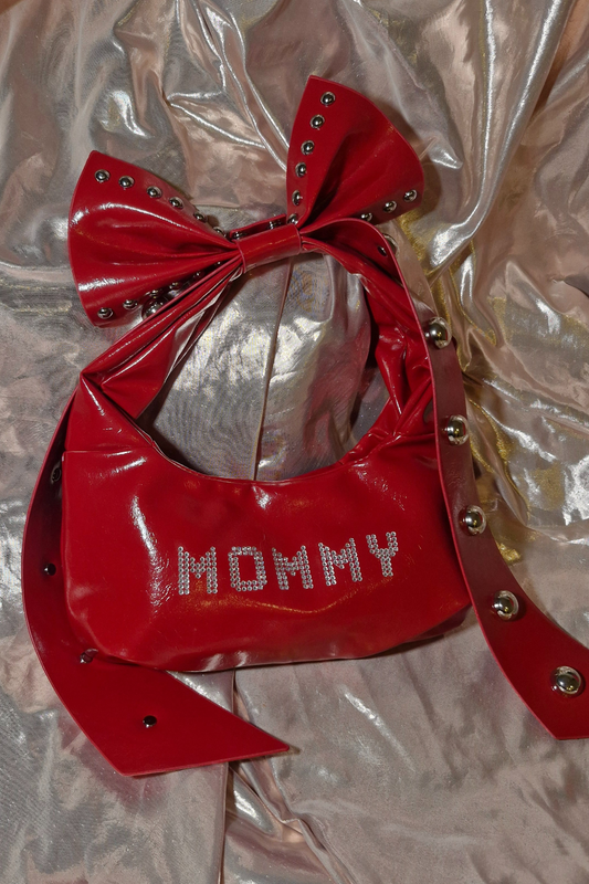 "MOMMY" Red Bow PVC cute handbag