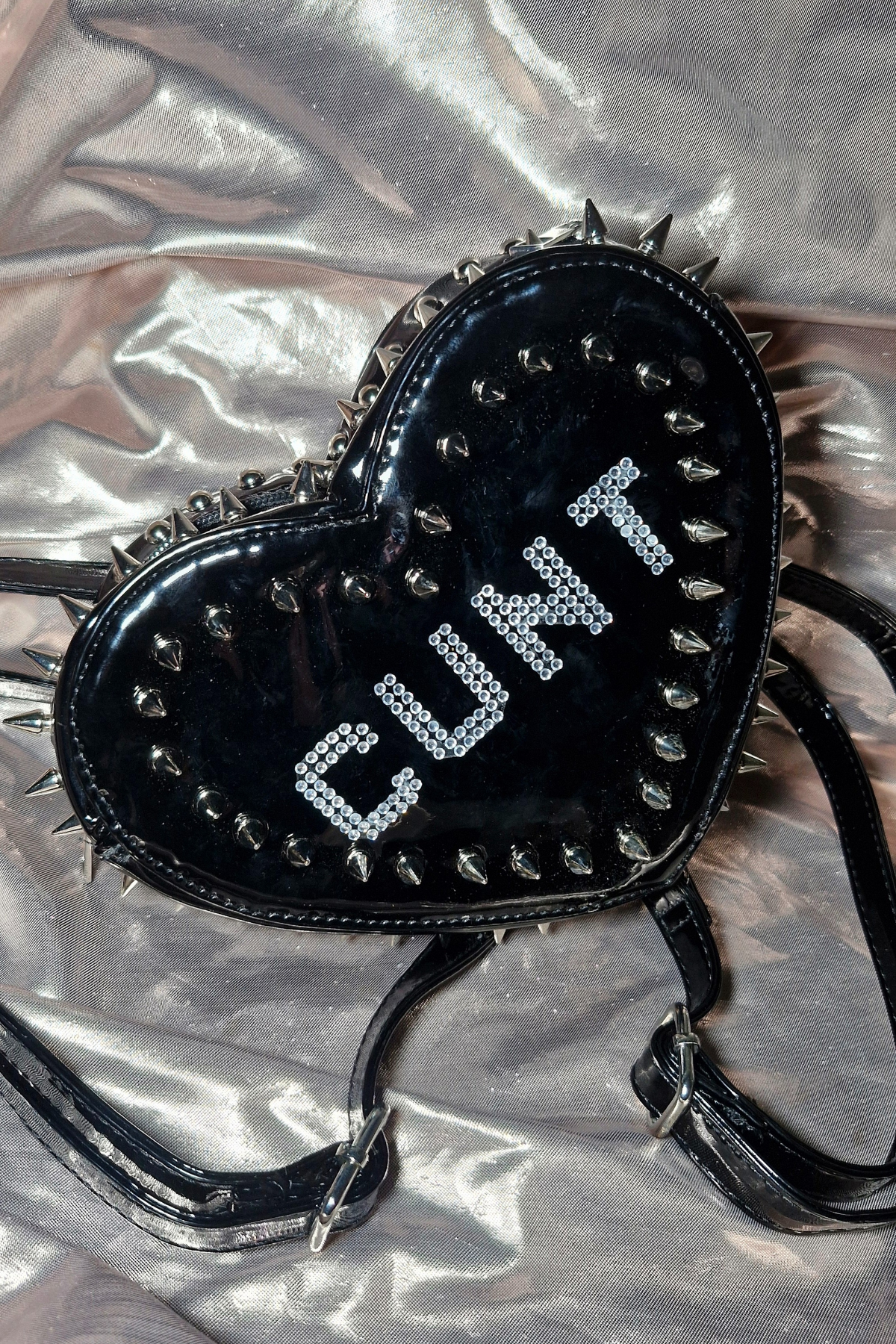 "CUNT" Upcycled Spiked PVC Backpack Limited