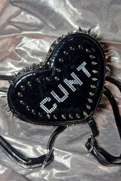 "CUNT" Upcycled Spiked PVC Backpack Limited