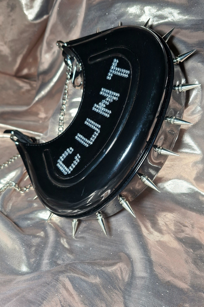 "CUNT"Upcycled Limited Spiked PVC Handbag