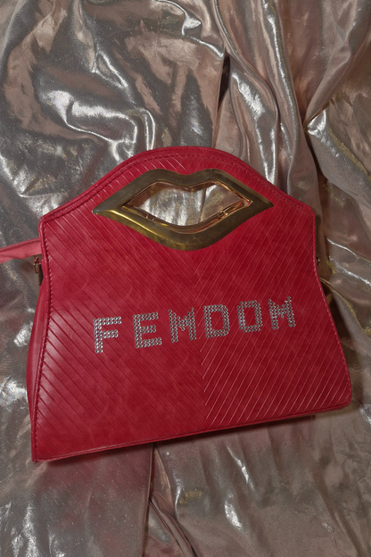 "FEMDOM" Red Matte Lips Midi Handbag 💋