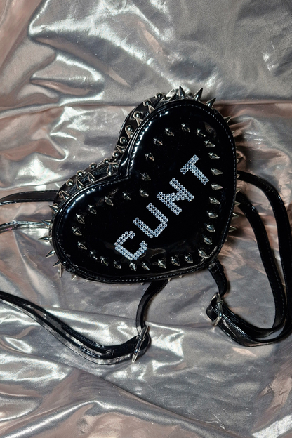 "CUNT" Upcycled Spiked PVC Backpack Limited
