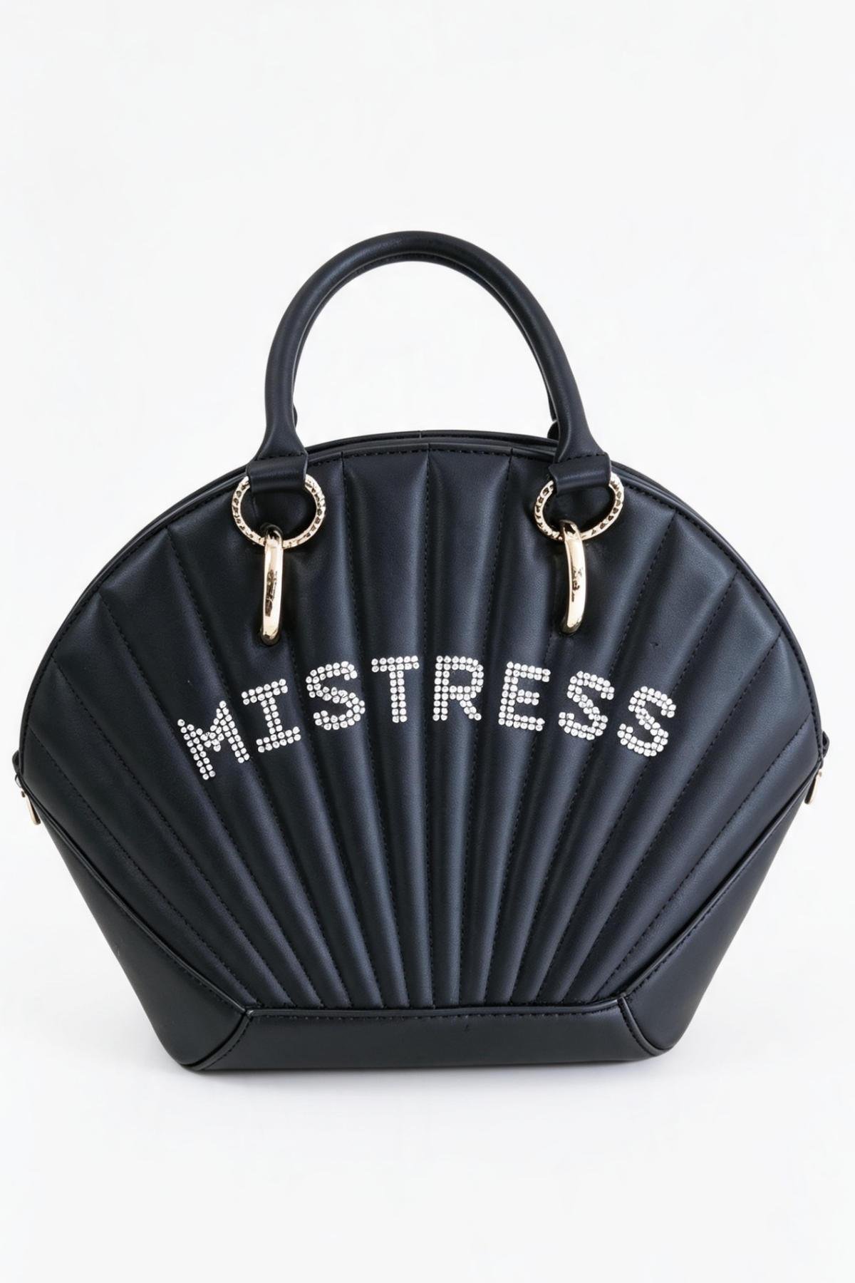 MISTRESS 🐚 UPCYCLED RHINESTONE SHELL LEATHER STYLE HANDBAG