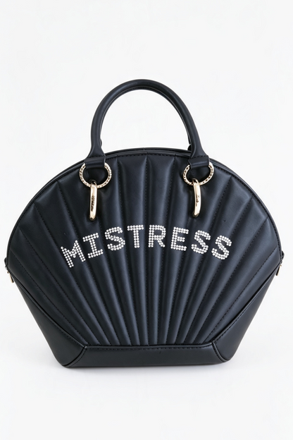 MISTRESS 🐚 UPCYCLED RHINESTONE SHELL LEATHER STYLE HANDBAG