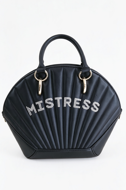MISTRESS 🐚 UPCYCLED RHINESTONE SHELL LEATHER STYLE HANDBAG