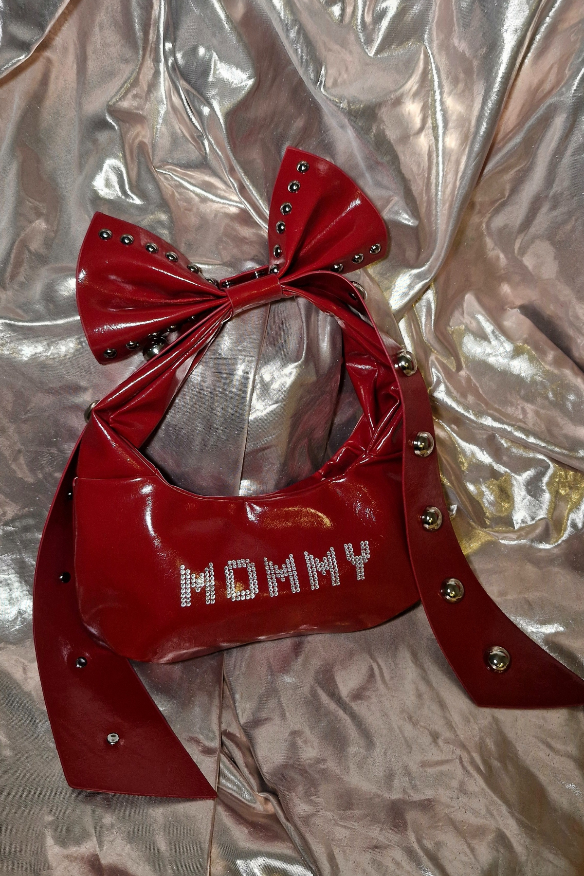 "MOMMY" Red Bow PVC cute handbag