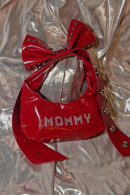 "MOMMY" Red Bow PVC cute handbag