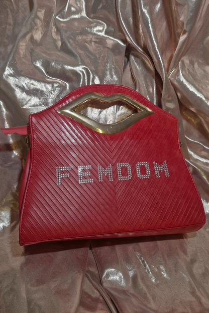 "FEMDOM" Red Matte Lips Midi Handbag 💋