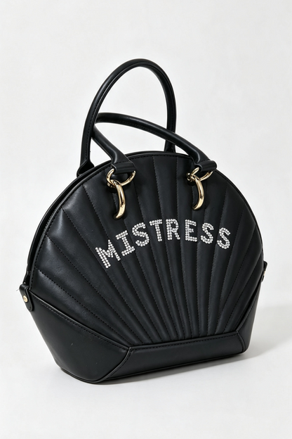 MISTRESS 🐚 UPCYCLED RHINESTONE SHELL LEATHER STYLE HANDBAG