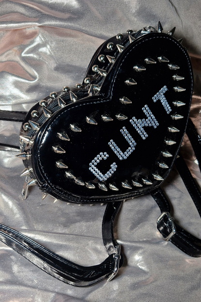"CUNT" Upcycled Spiked PVC Backpack Limited