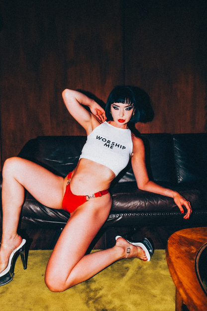 WORSHIP ME - RACER CROP TOP